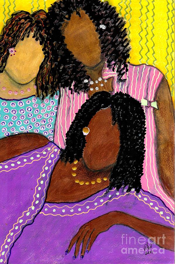 Mellow Sistahs Painting by Angela L Walker