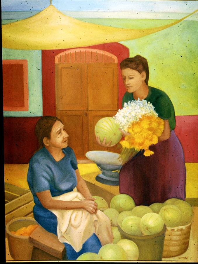 Melon Stand Painting by Clotilde Espinosa
