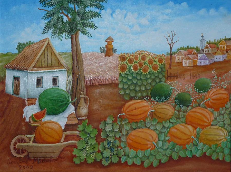 Landscape Painting - Melonsfield by Michal Povolny