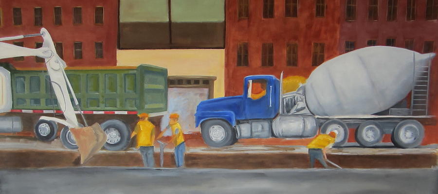 Truck Painting - People Working by Patricia Cleasby