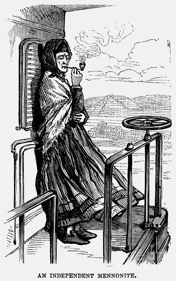 Train Photograph - Mennonite Woman, 1877 by Granger