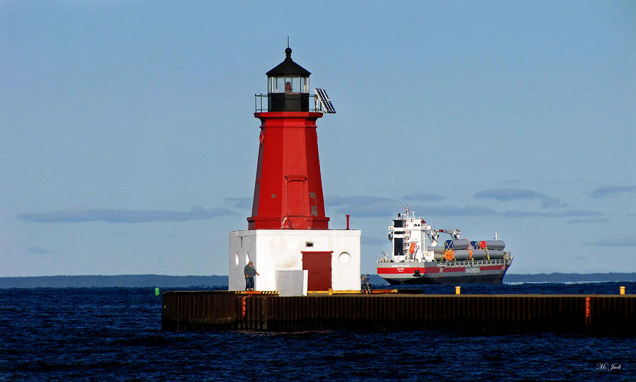 Menominee Michigan North Pier Lighthouse No.2 Photograph by Ms Judi