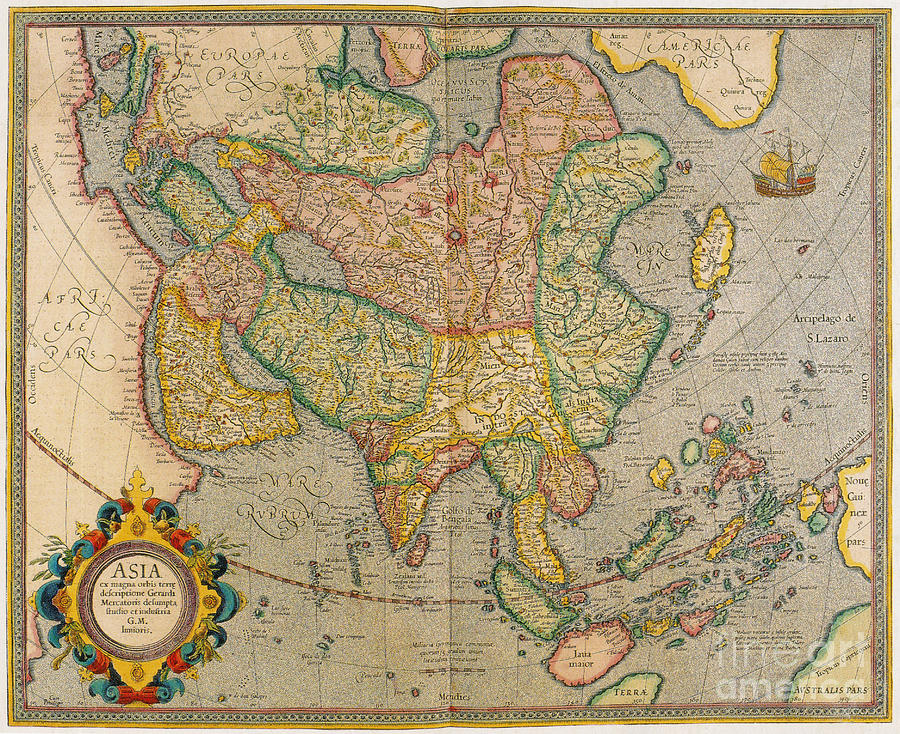 Mercators Map Of Asia Photograph by Photo Researchers