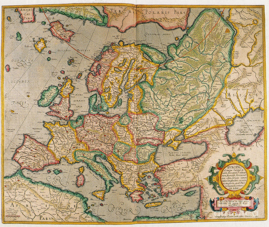 Mercators Map Of Europe Photograph by Photo Researchers