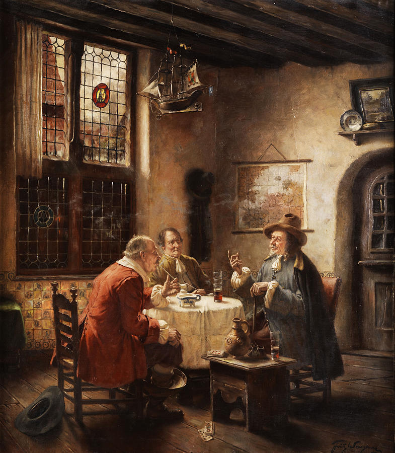 Merchants Painting by Fritz Wagner