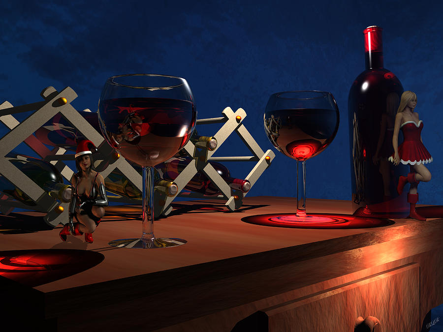 Wine Digital Art - Merlot by Brenda Rose