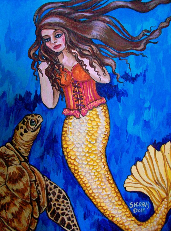 Mermaid Beatrice Painting by Sherry Dole