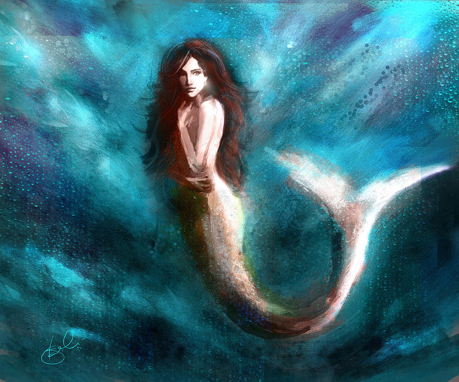 Mermaid Digital Art by Kiran Kumar