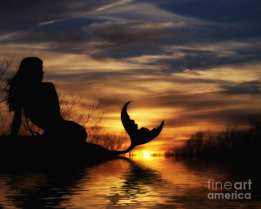 Mermaid Sunset Digital Art By Julie Fain