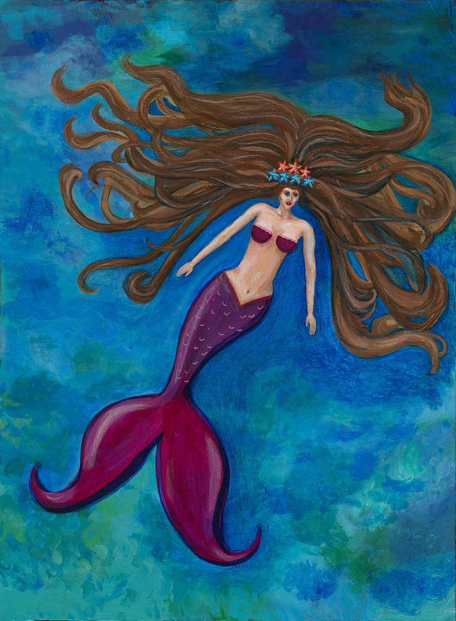 Mermaid Painting by Tara Wigfall - Fine Art America