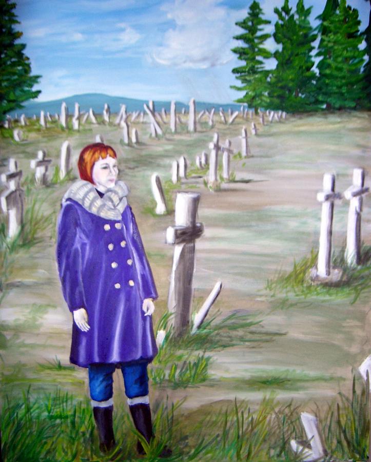 Merrit graveyard Painting by Ida Eriksen