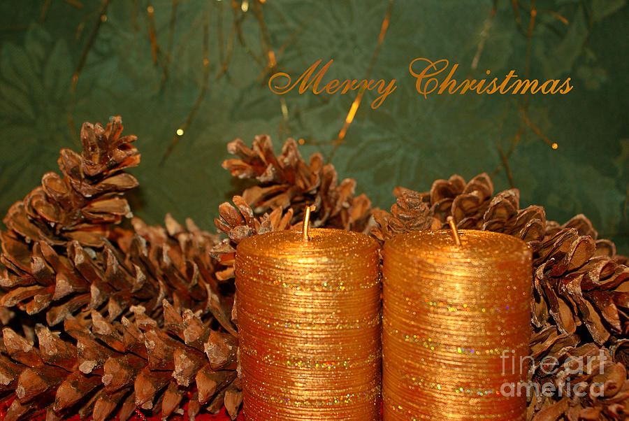 Candle Photograph - Merry Christmas Card by Aimelle Ml