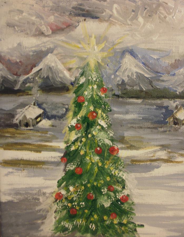 Abstract Painting - Merry Christmas by Jennifer Henson