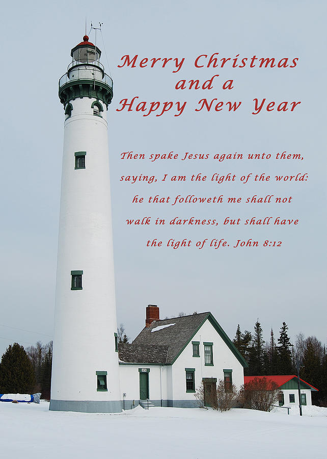 Christmas Photograph - Merry Christmas Lighthouse by Michael Peychich