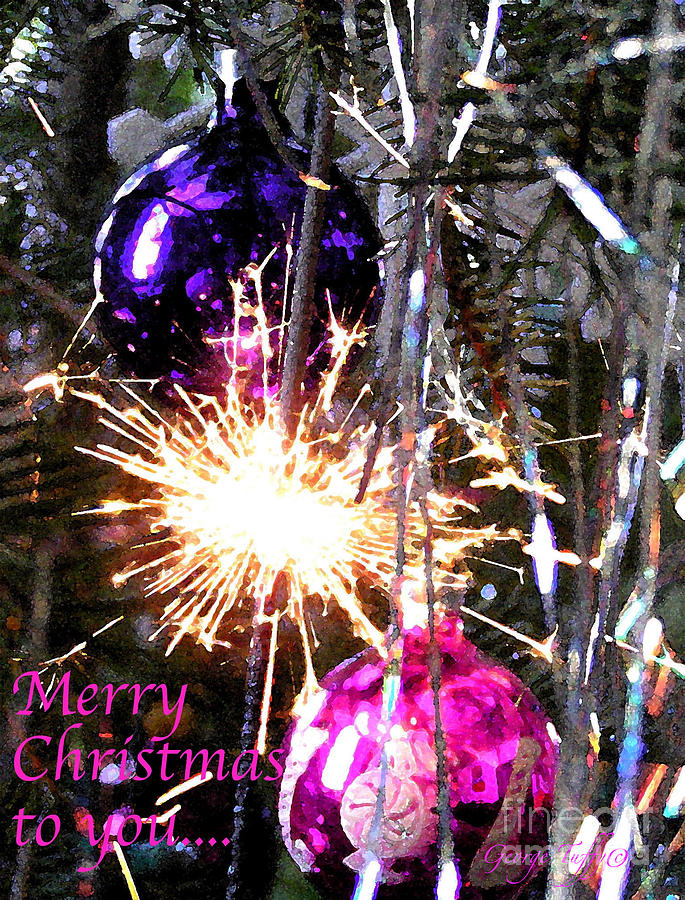 Merry Christmas sparkler Photograph by George Tuffy