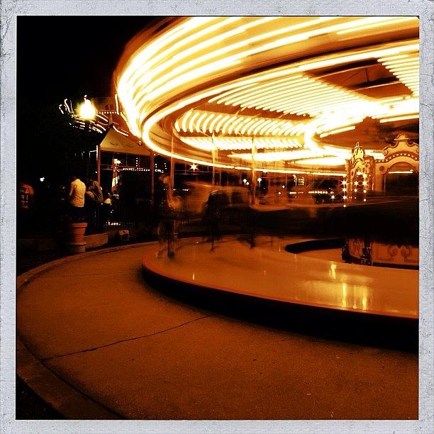 Chicago Photograph - Merry-go-round At Chicagos Navy Pier by Christopher Hughes