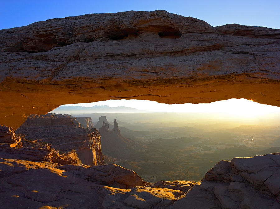Mesa Arch At Sunset From The Mesa Arch Photograph by Tim Fitzharris