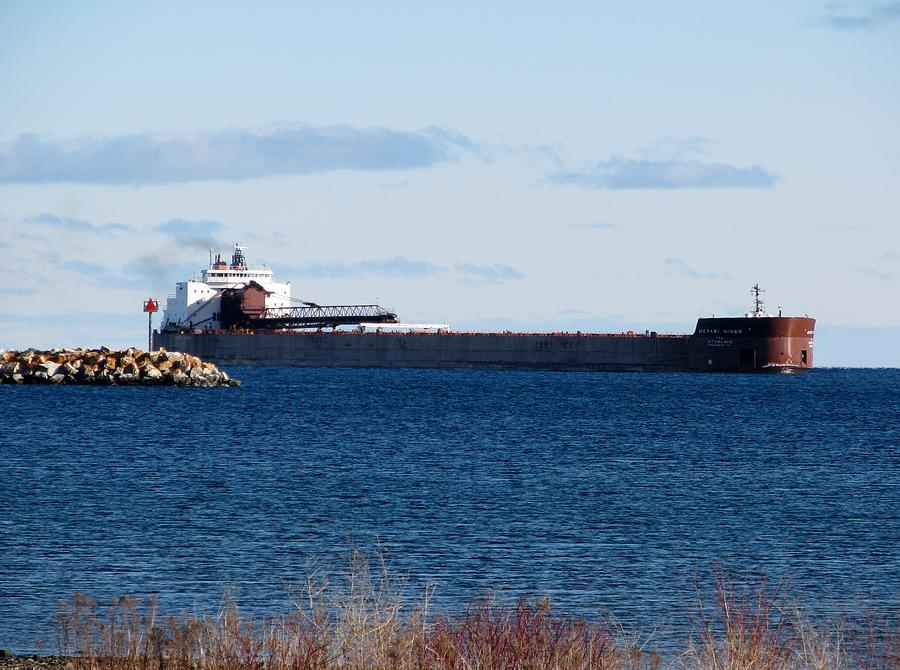 Mesabi Miner and Mackinac Breakwater Photograph by Keith Stokes