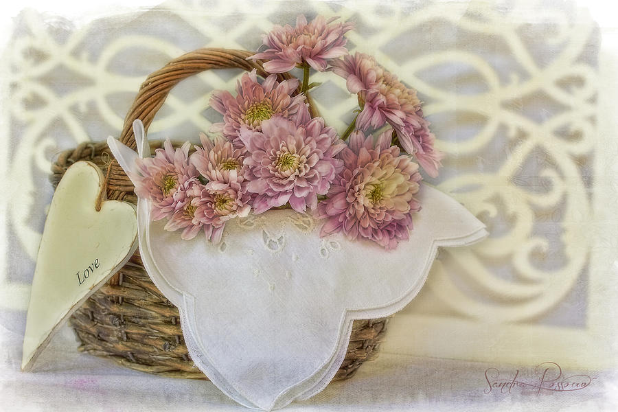 Flower Photograph - Message in a Basket by Sandra Rossouw