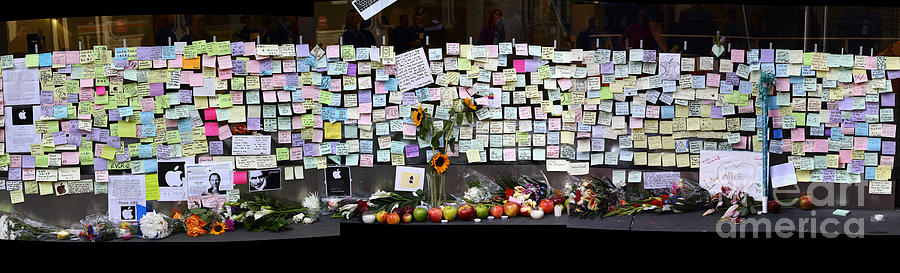 San Francisco Photograph - Messages To Steve Jobs . RIP . San Francisco Apple Store Memorial . Left Side . October 5 2011 by Wingsdomain Art and Photography