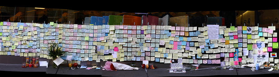 San Francisco Photograph - Messages To Steve Jobs . RIP . San Francisco Apple Store Memorial . Right Side . October 5 2011 by Wingsdomain Art and Photography