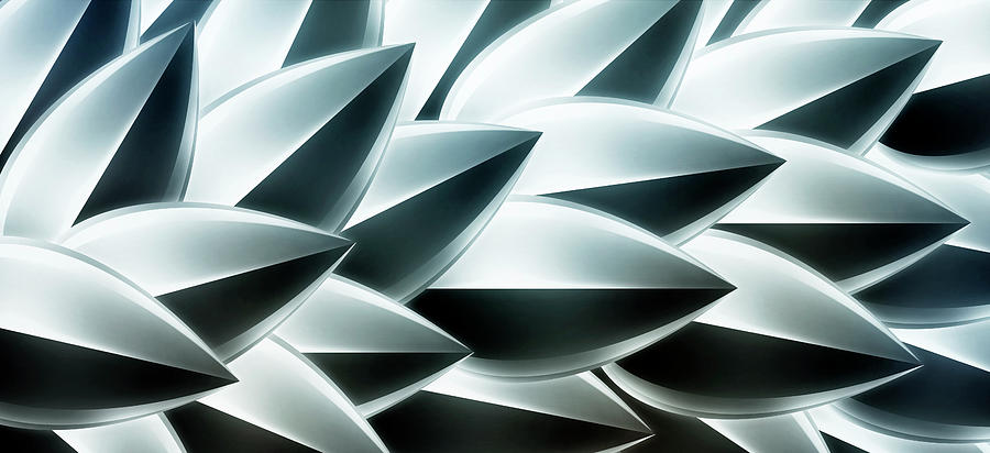 Metallic Feathers, Full Frame Digital Art by Ralf Hiemisch