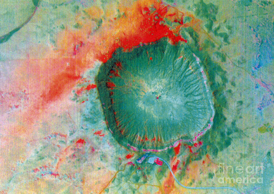 Aerial View Photograph - Meteor Crater, Arizona by Science Source