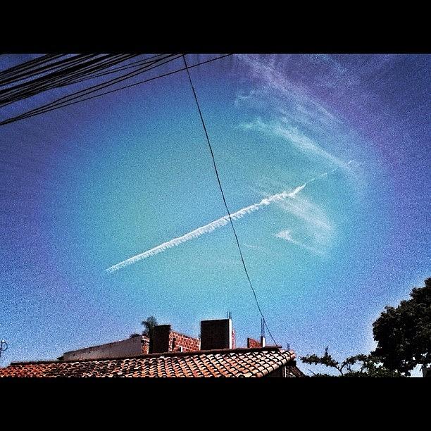Meteor!? 😱nah Just A Jet Stream Photograph by Natalia Contreras
