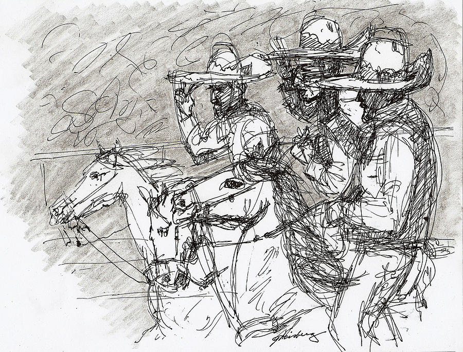 Mexican Charros Drawing by Craig A Christiansen