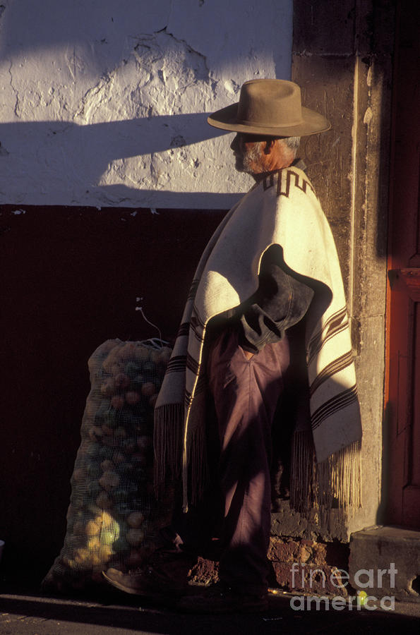 MEXICAN MAN IN THE SHADOWS Patzcuaro Photograph by John  Mitchell