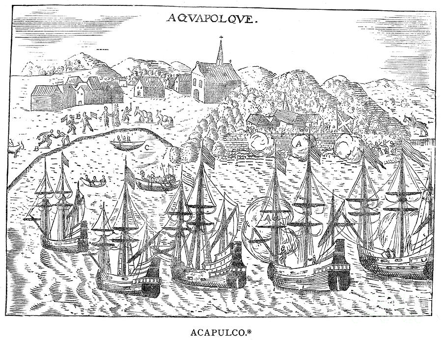 Transportation Photograph - Mexico: Acapulco, 1620 by Granger