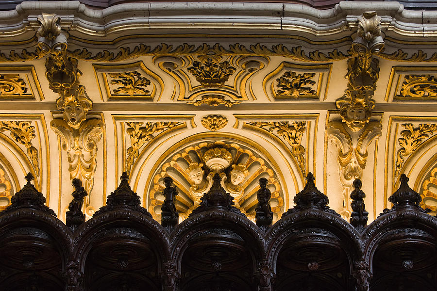 Architecture Photograph - Mezquita Cathedral Choir Stalls Details by Artur Bogacki