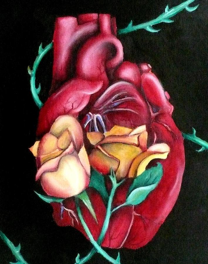 Flower Painting - Mi Corazon by E White