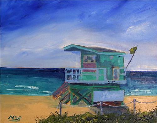 Miami Beach Lifeguard Shack 41 St. Painting by Maria Soto Robbins