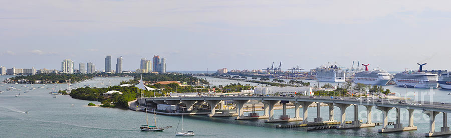 Miami port panorama Photograph by Dejan Jovanovic