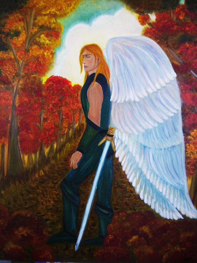 Michael - Michael Archangel Series by Yesi Casanova Painting by Yesi Casanova 