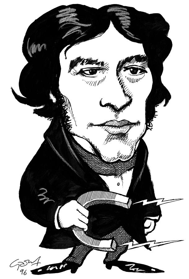 Portrait Photograph - Michael Faraday, Caricature by Gary Brown