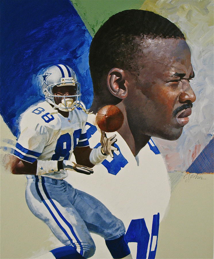 Michael Irvin Painting by Cliff Spohn
