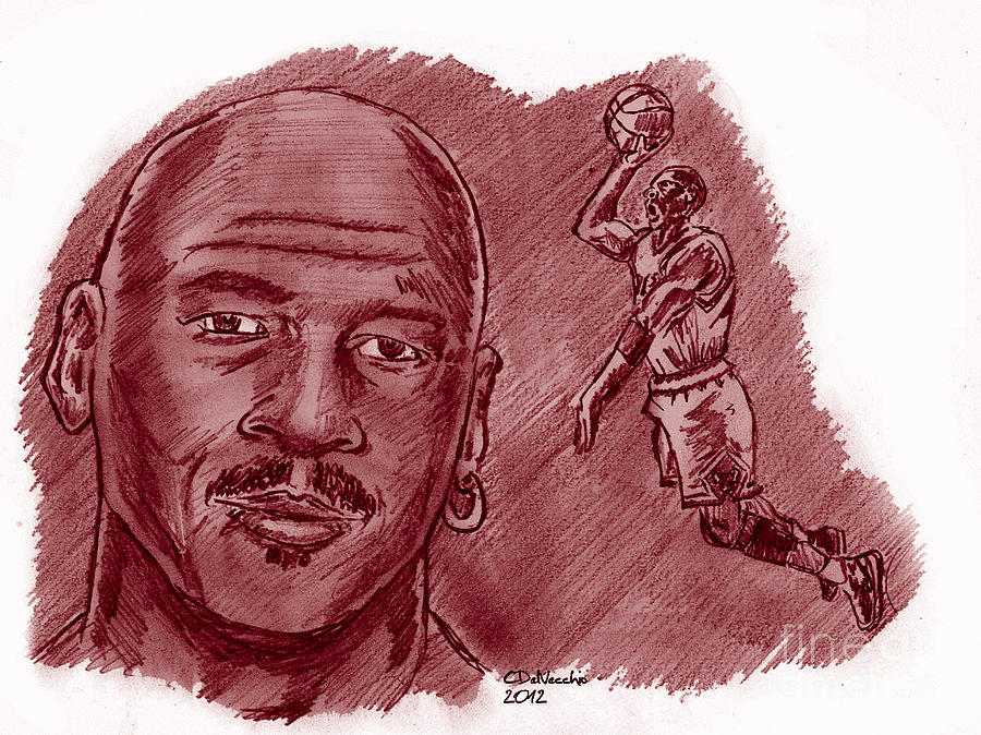 Michael Jordan Drawing by Chris DelVecchio