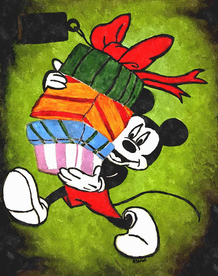 Mickey With Gifts Painting