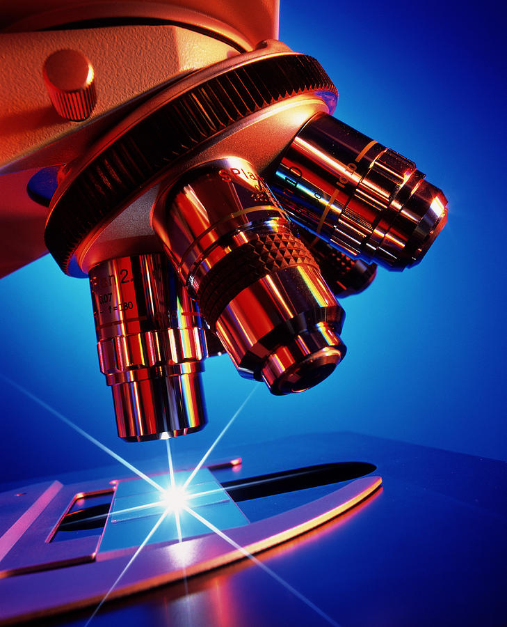 Microscope Objective Lenses With A Spot O Photograph by David Parker