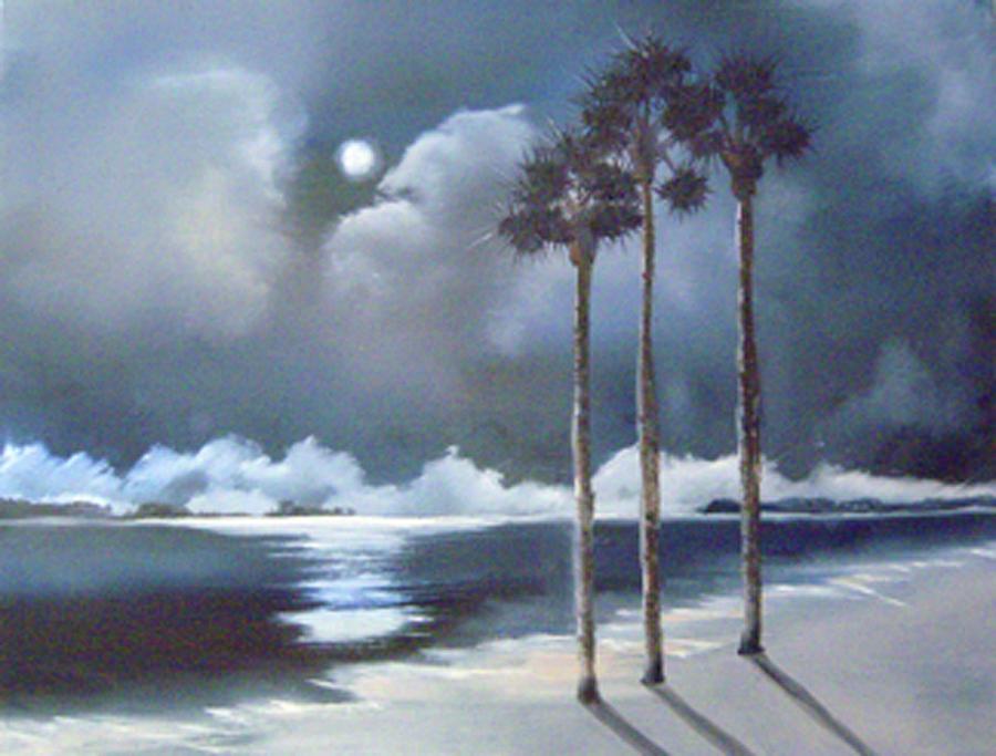 Tree Painting - Midnight Beach by Nancy Nuce
