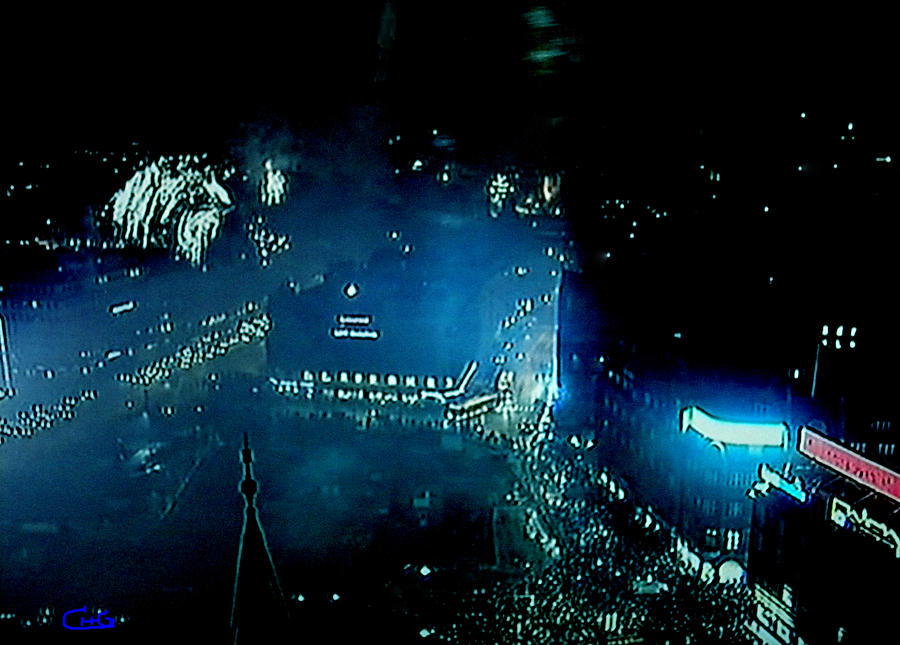 Colette Photograph - Midnight Fireworks  1 January Town Hall Copenhagen 2 by Colette V Hera Guggenheim