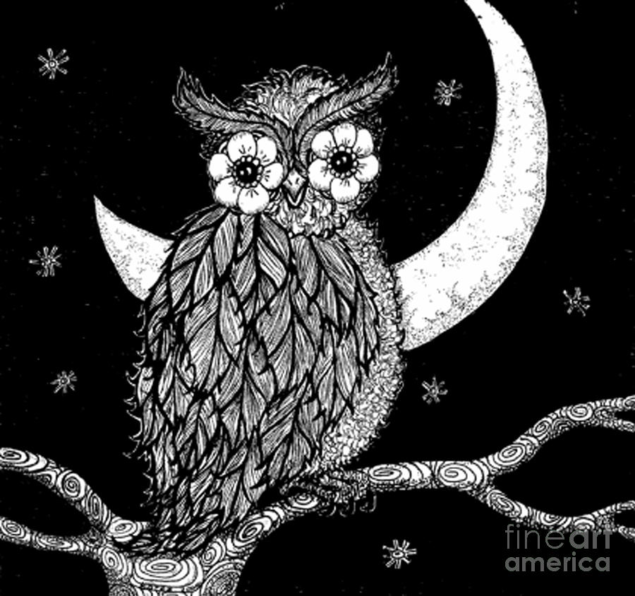This is a picture of Persnickety Birds In The Moon Drawing This is a picture of Persnickety Birds In The Moon Drawing