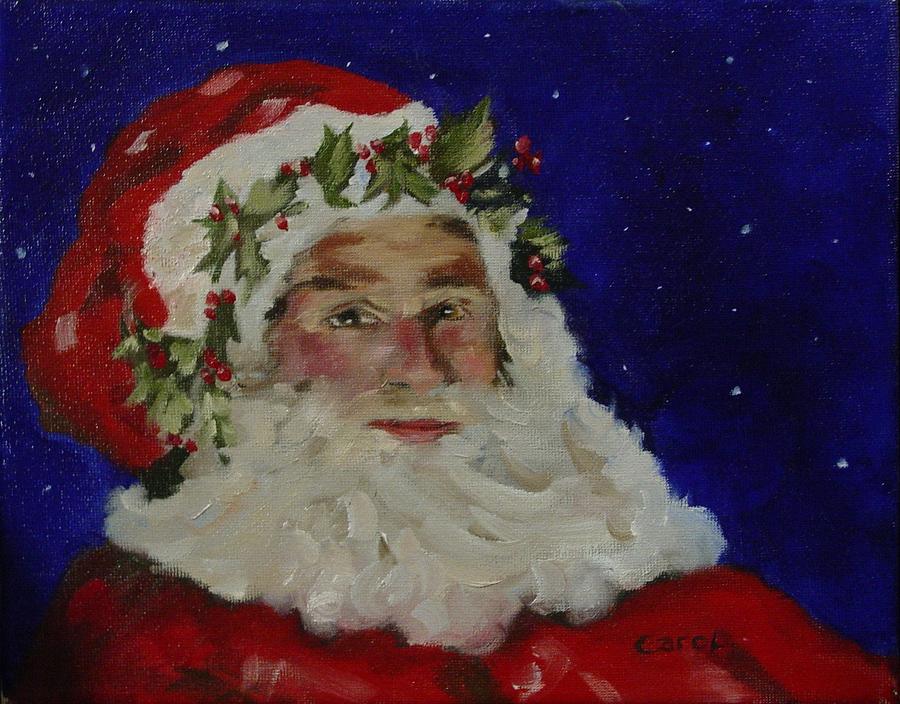 Midnight Santa Painting by Carol Berning
