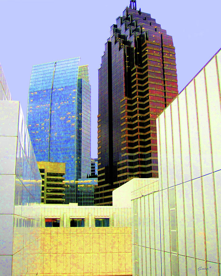 Architecture Digital Art - Midtown - Atlanta by Charles Carlos Odom