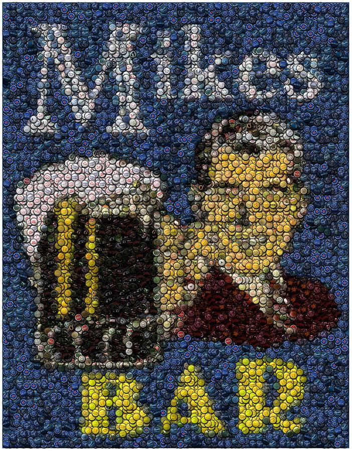 Mikes Bar Bottle Cap Mosaic Digital Art By Paul Van Scott