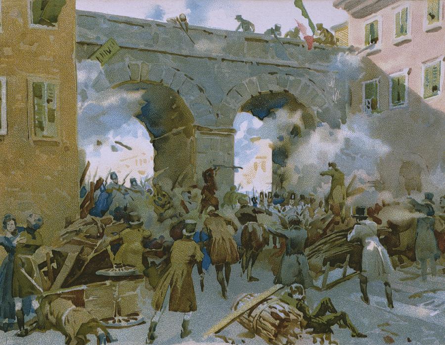 Italian Painting - Milanese chasing out Austrians by Italian School