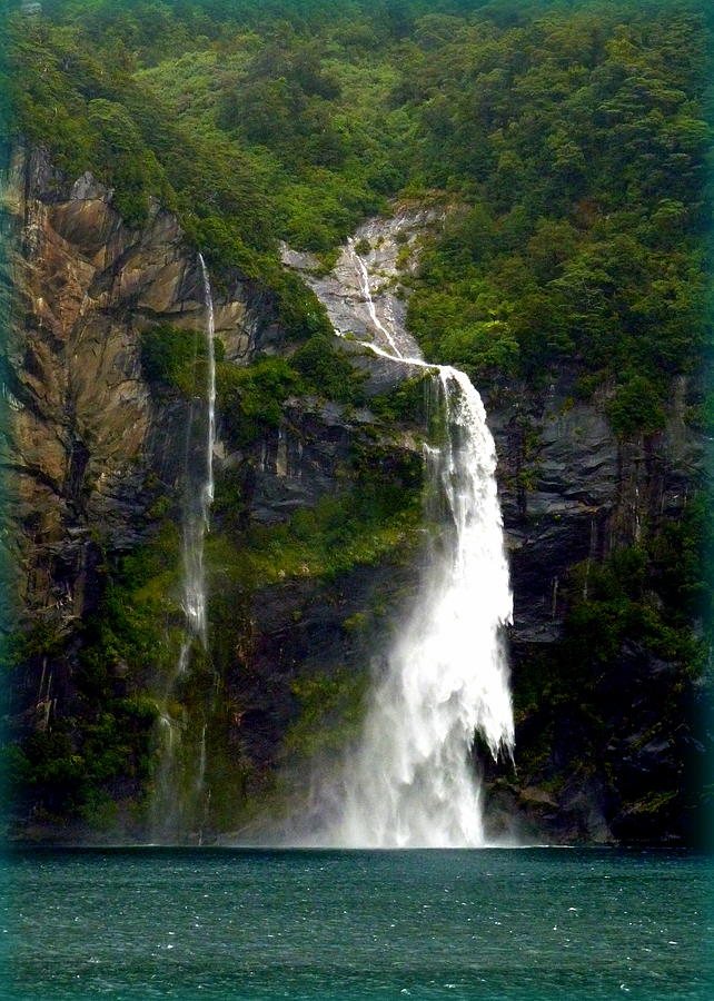 Milford Sound Waterfall Photograph by Carla Parris
