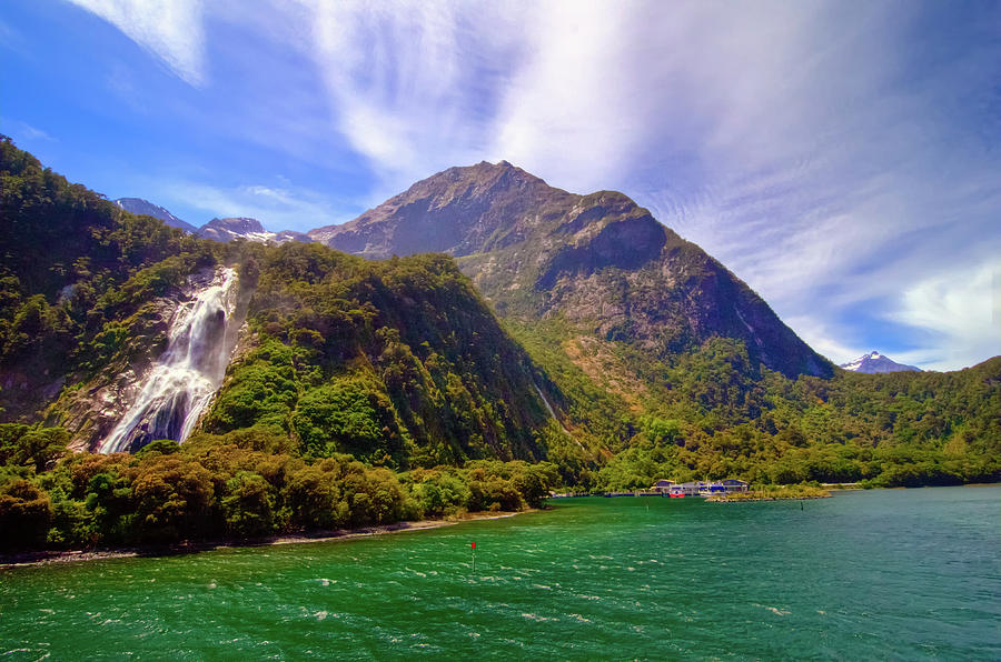 Milford Sound Waterfall Photograph by Harry Strharsky